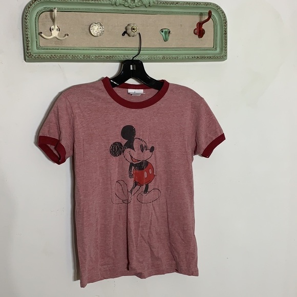 Disneyland resort Graphic Mickey Mouse vintage look ringer T-shirt Medium - Picture 8 of 8